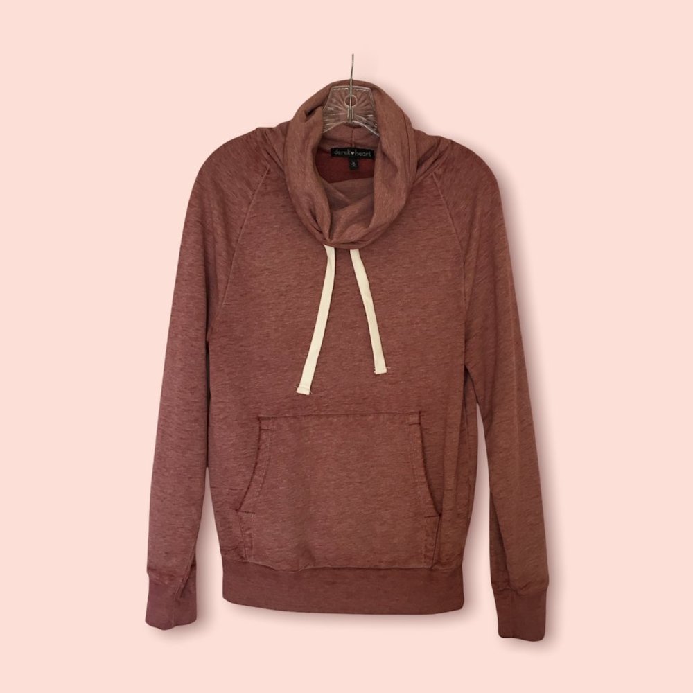 Derek Heart Cowl Neck Pullover Sz S Rust